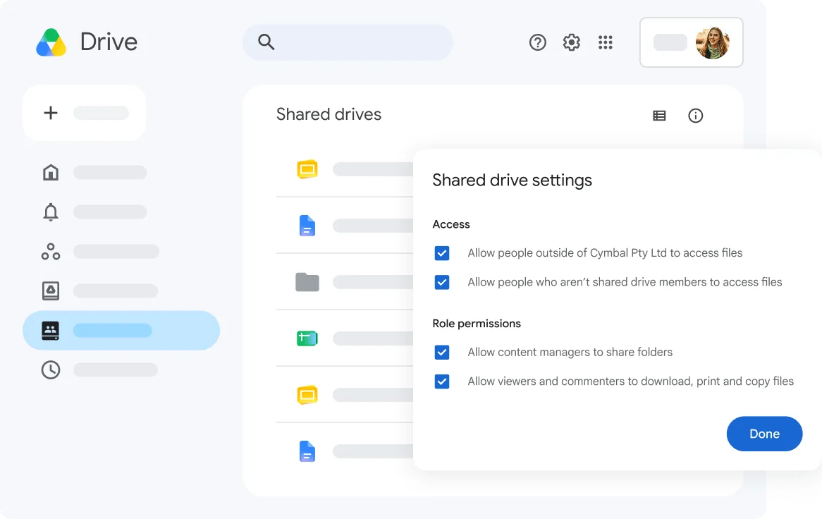 Zdieľané disky v Google Disku a nastavenie prístupu