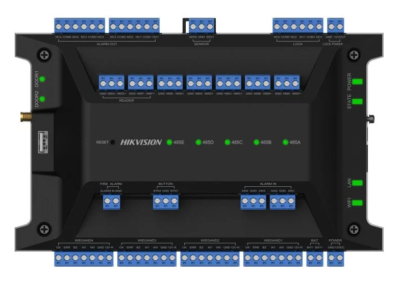Kontrolér vstupu pre 2 dvere Hikvision DS-K2702WX-E1(P)