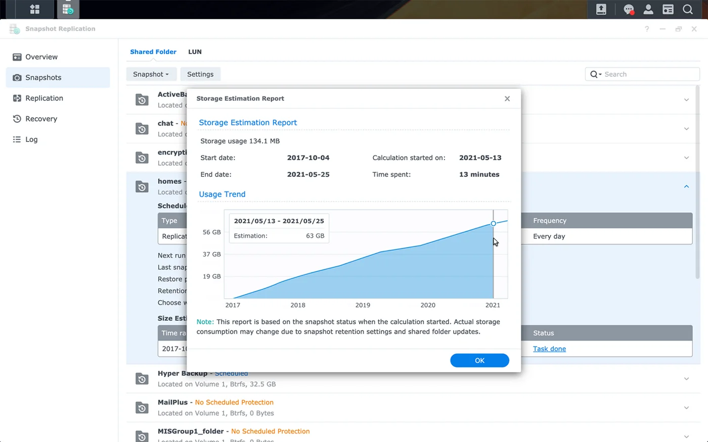 Snímky dát v Synology Snapshot Replication