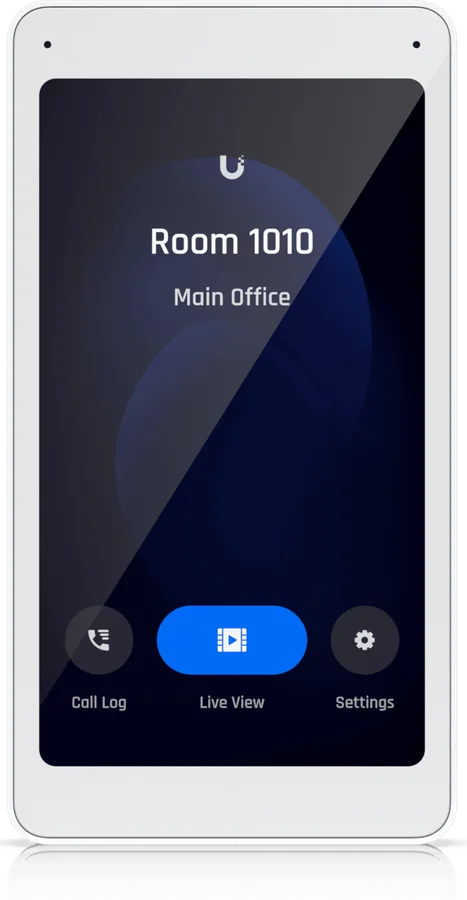 Vnútorný displej UniFi Intercom Viewer – kto zvoní a tlačidlo Otvoriť